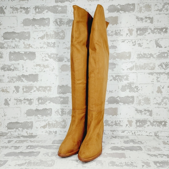 New Seychelles Tan Leather Over the Knee Boots M568 - Picture 2 of 12